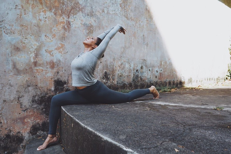 Anugraha practicing outdoors